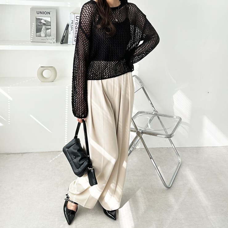 透かし編みメッシュニットプルオーバー | GeeRA | 詳細画像26 