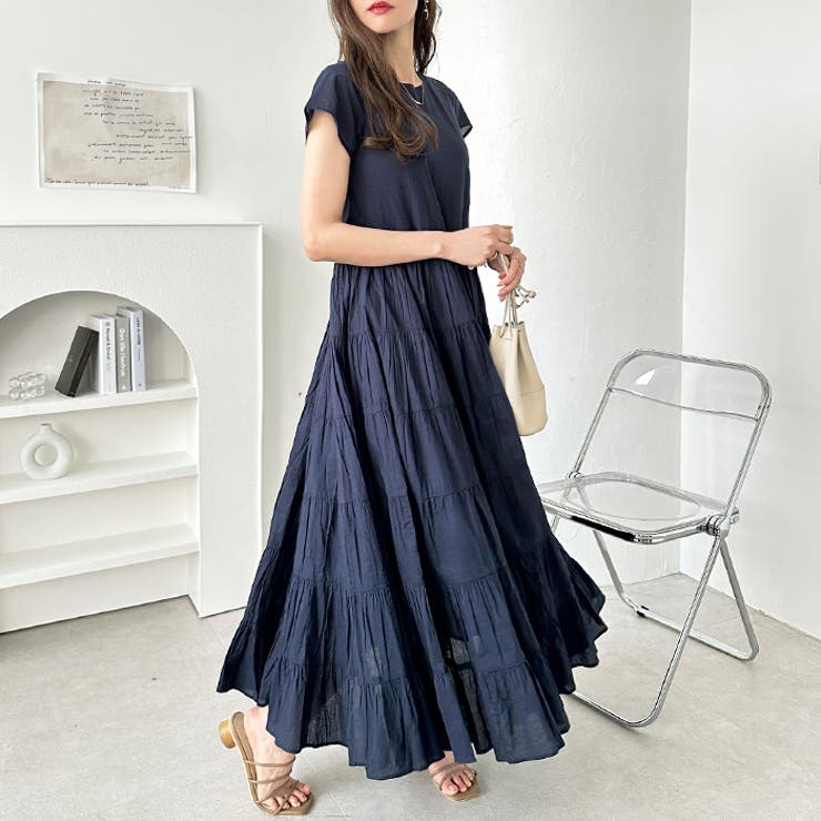 涼やかインド綿ボリュームティアードワンピ | GeeRA | 詳細画像2 