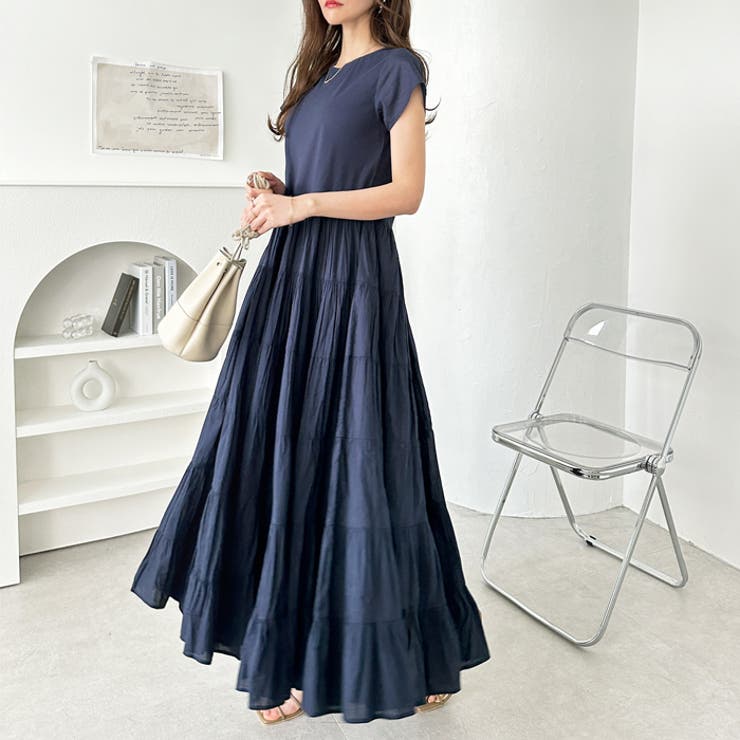 涼やかインド綿ボリュームティアードワンピ | GeeRA | 詳細画像3 