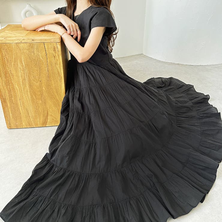 大人気✨ マーレット ソリマン ティアード ボリューム ワンピース インド製 綿 Merlette マーレット SOLIMAN MIDI 185N18L ティアードギャザー