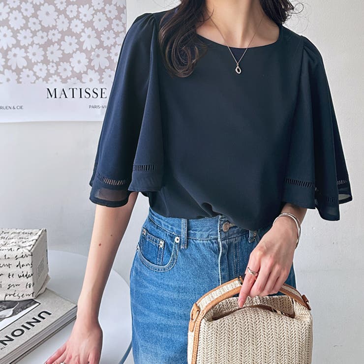 tシャツ 袖下切り替えフレアーTEE レディース osharewalker Tシャツ レディース トップス カットソー 半袖