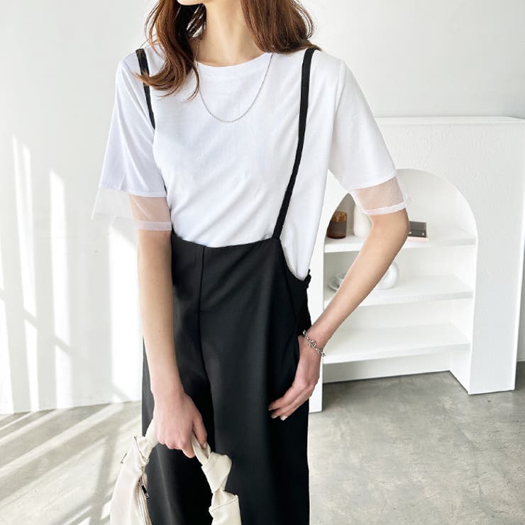 綿１００％袖シアー切替シルケットＴシャツ | GeeRA | 詳細画像4 