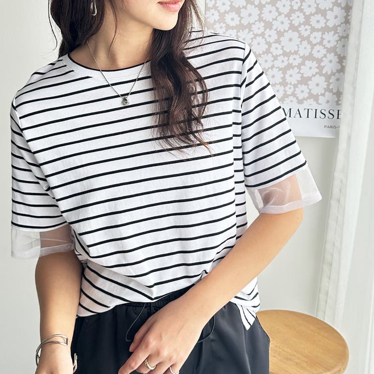 綿１００％袖シアー切替シルケットＴシャツ | GeeRA | 詳細画像21 