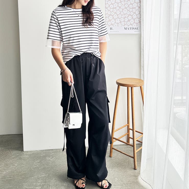 綿１００％袖シアー切替シルケットＴシャツ | GeeRA | 詳細画像22 