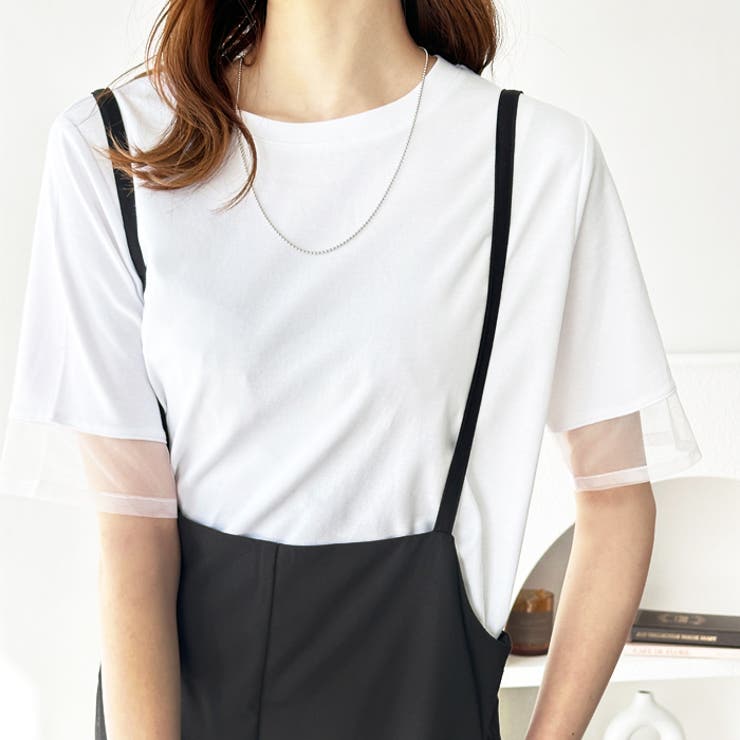 綿１００％袖シアー切替シルケットＴシャツ | GeeRA | 詳細画像7 