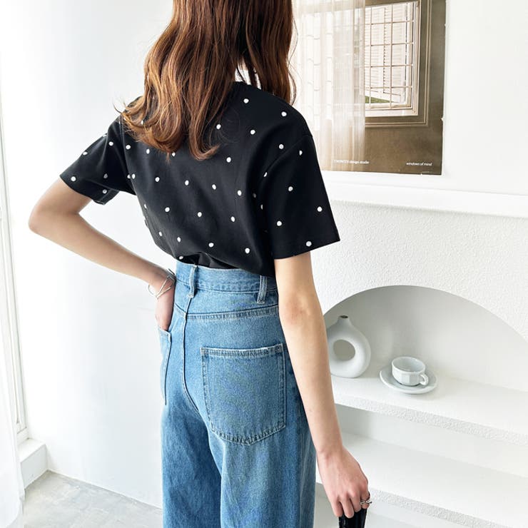 綿１００％ドット刺しゅうシルケット半袖Ｔシャツ | GeeRA | 詳細画像21 