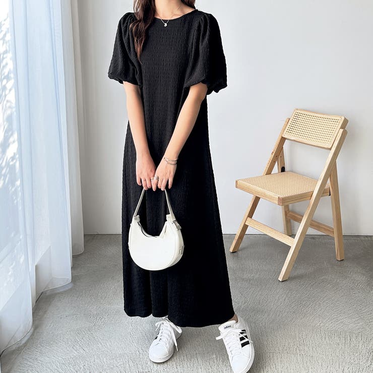 ボリューム袖楽ちん表面感ワンピース | GeeRA | 詳細画像7 