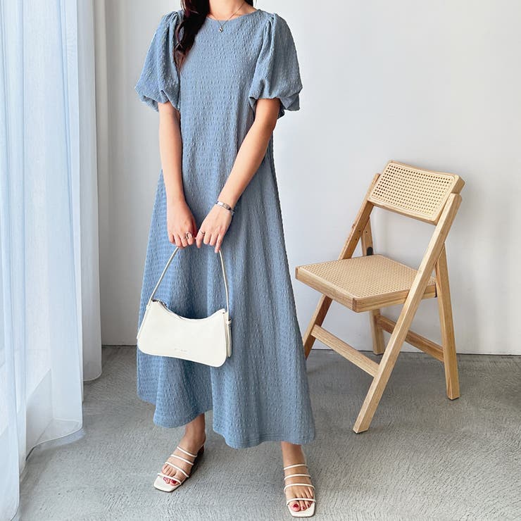 ボリューム袖楽ちん表面感ワンピース | GeeRA | 詳細画像25 