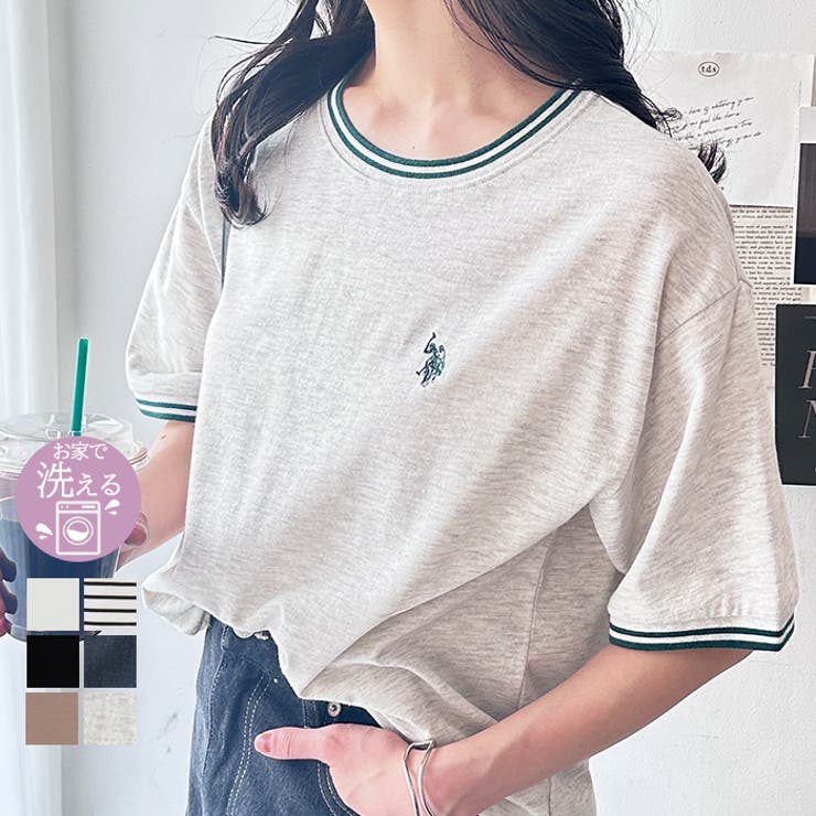 【Ｕ．Ｓ． ＰＯＬＯ ＡＳＳＮ．】ライン配色Ｔシャツ | GeeRA | 詳細画像1 