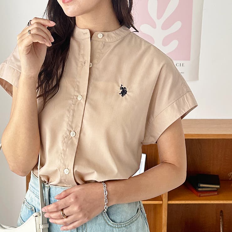 ブランド通販サイトをすべて U．S． ASSN．】フレンチスリーブシャツ[品番 POLO コーヒー