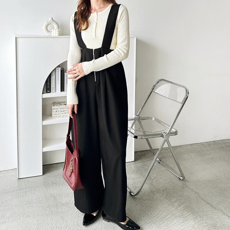 フロントジップハイウエストサロペット | GeeRA | 詳細画像10 