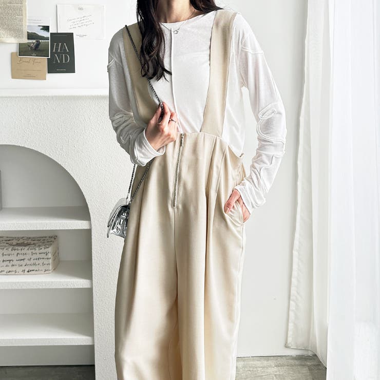 フロントジップハイウエストサロペット | GeeRA | 詳細画像23 