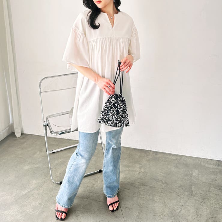 フレアー袖キーネックブラウス | GeeRA | 詳細画像29 