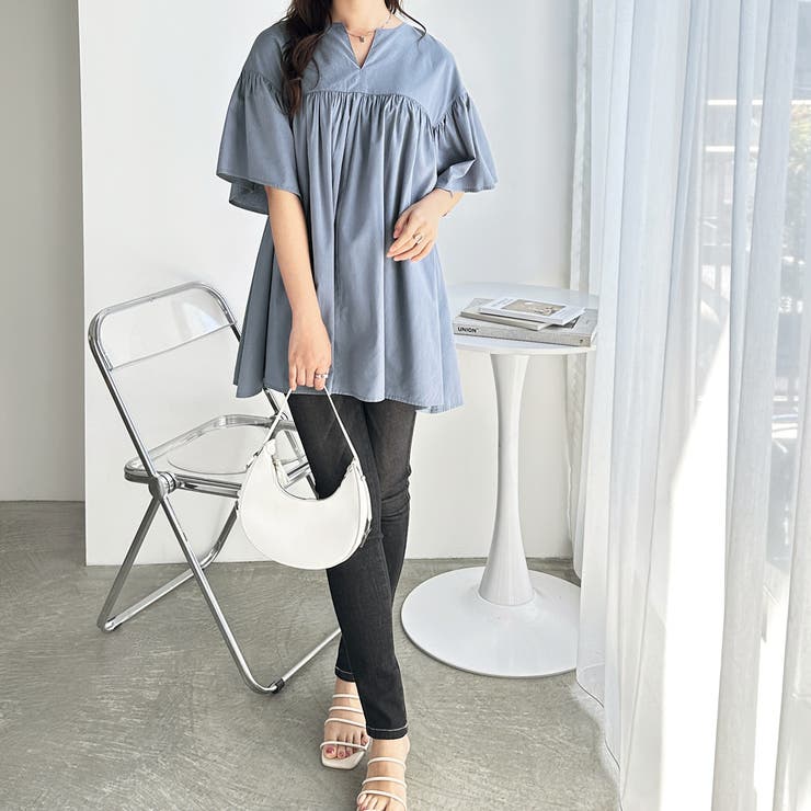 フレアー袖キーネックブラウス | GeeRA | 詳細画像26 