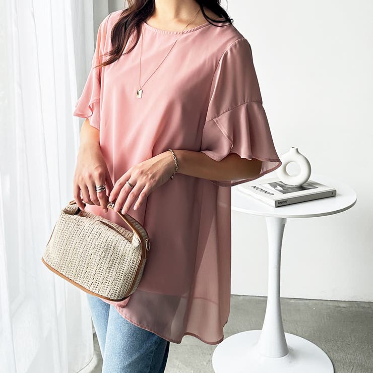 ＜接触冷感＞異素材シフォンレイヤードチュニック | GeeRA | 詳細画像26 