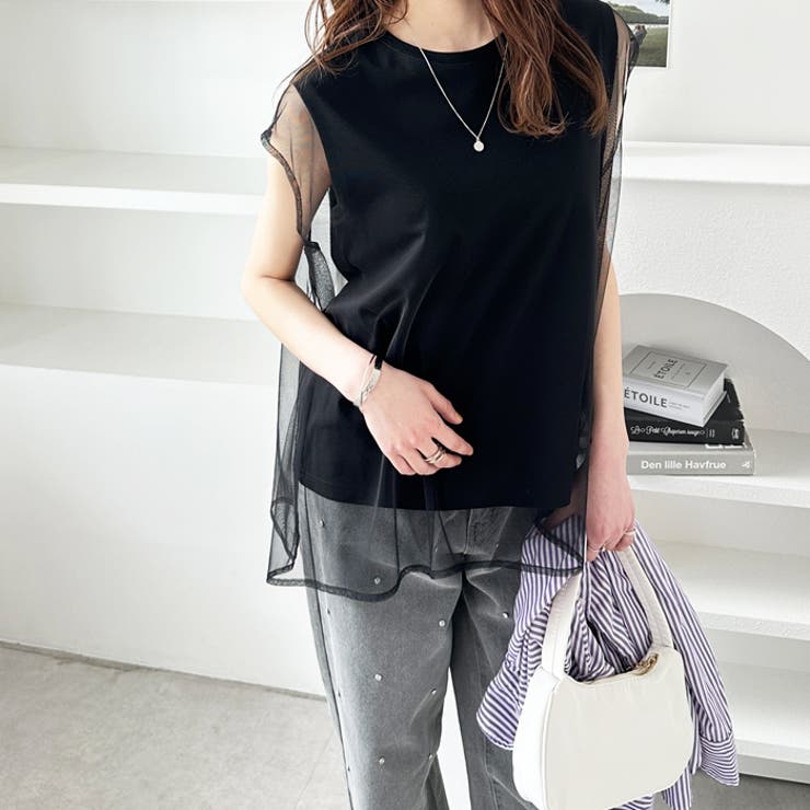 チュールカバーフレンチスリーブカットソー | GeeRA | 詳細画像18 