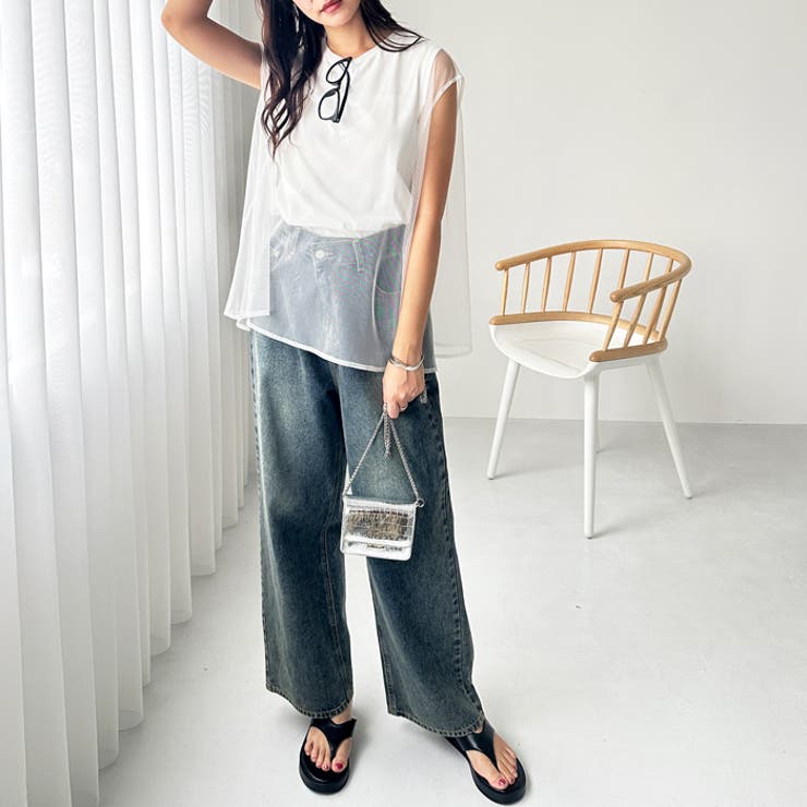 チュールカバーフレンチスリーブカットソー | GeeRA | 詳細画像12 