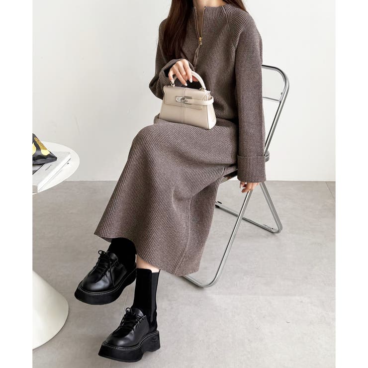 前後２ＷＡＹハーフジップニットワンピース | GeeRA | 詳細画像43 