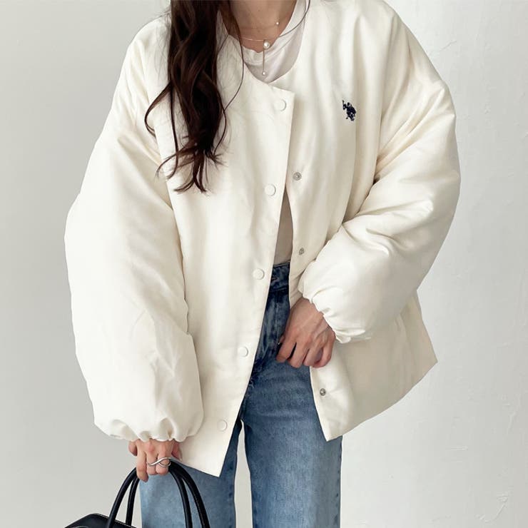 人気を誇る U．S． POLO ASSN．】ノーカラー中わたブルゾン[品番 デッキ