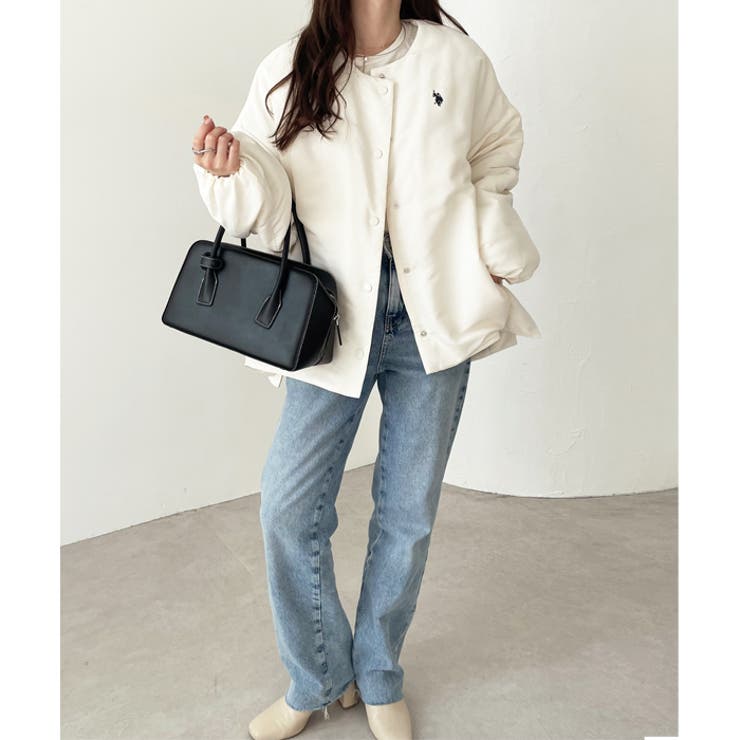 新品本物 U．S． POLO ASSN．】ノーカラー中わたブルゾン[品番 デッキ