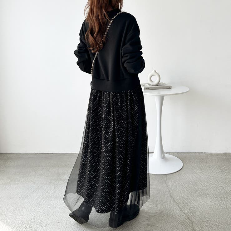 チュールドッキングワンピース[品番：GERW0010718]｜GeeRA（ジーラ）の