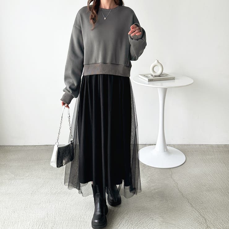 チュールドッキングワンピース[品番：GERW0010718]｜GeeRA（ジーラ）の