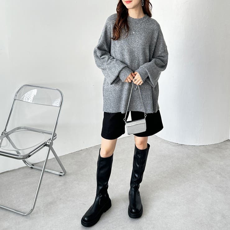 袖ボリュームミックスカラーオーバーニット | GeeRA | 詳細画像25 