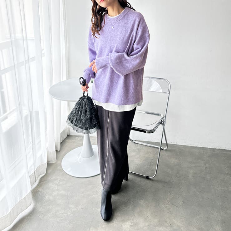 袖ボリュームミックスカラーオーバーニット | GeeRA | 詳細画像43 