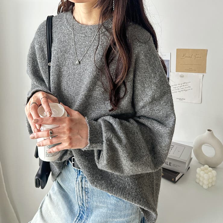 袖ボリュームミックスカラーオーバーニット | GeeRA | 詳細画像26 