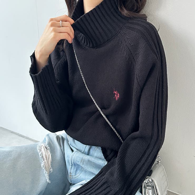 U．S． POLO ASSN．】ハイネックニットトップス[品番