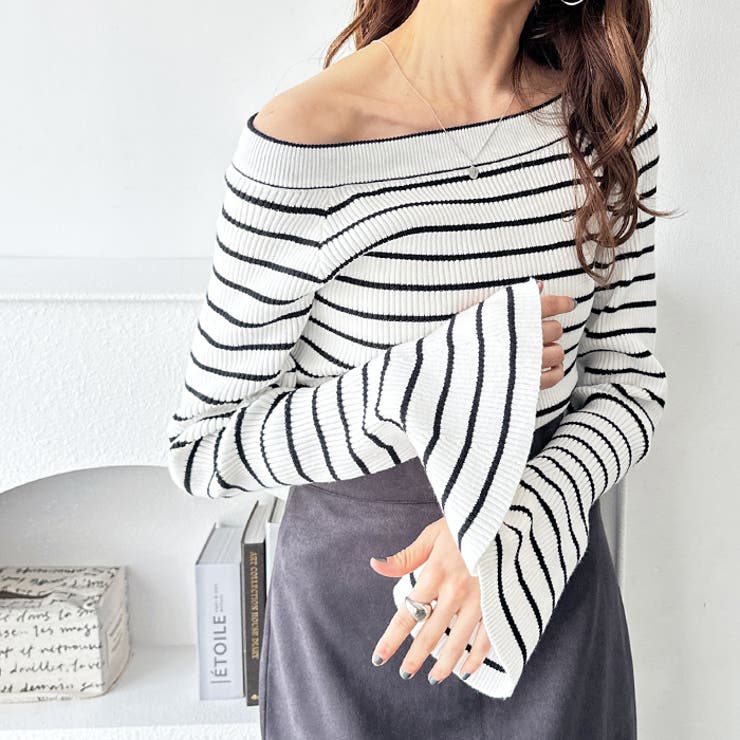 バレエネックフレアースリーブニット | GeeRA | 詳細画像2 