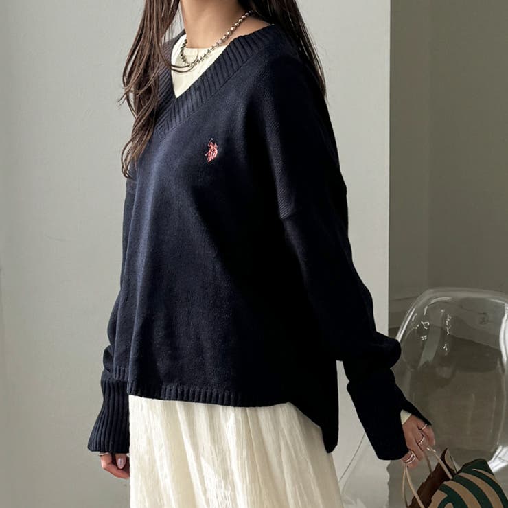 新品】Polo Golf ネイビー Vネックセーター