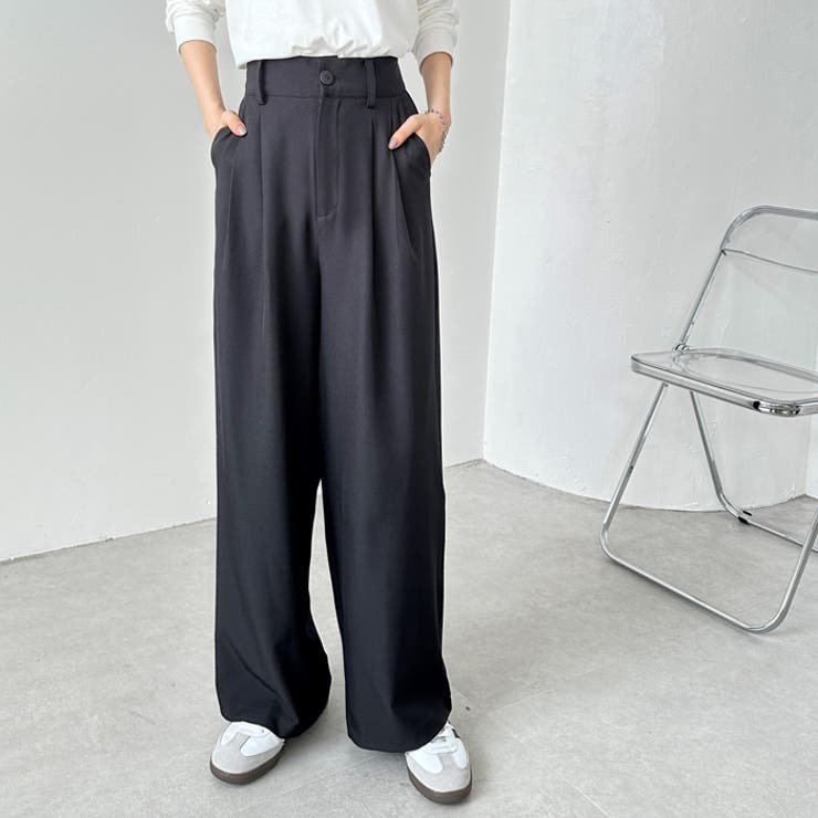 ダークグリーン タック ワイド パンツ ハイウエスト ゆったり 緑 セール】【新色追加】【5サイズ展開】春夏にぴったり。ハイ