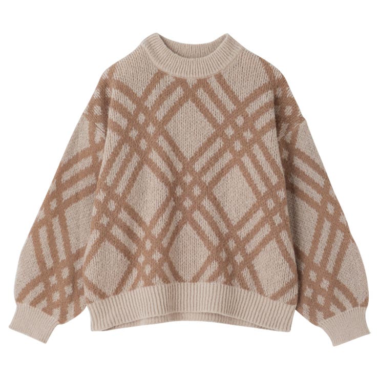 モヘアライクチェック柄ニットプルオーバー | GeeRA | 詳細画像34 