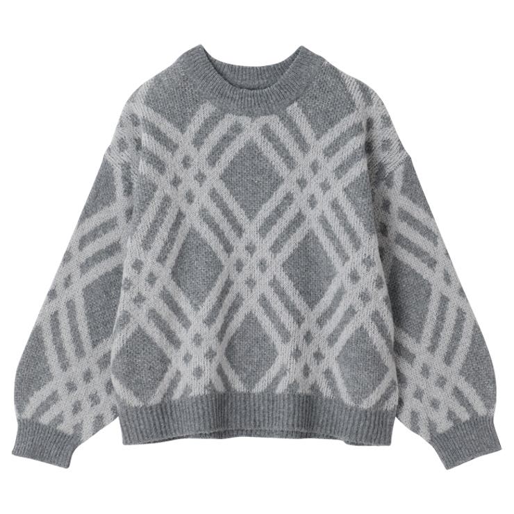 モヘアライクチェック柄ニットプルオーバー | GeeRA | 詳細画像35 