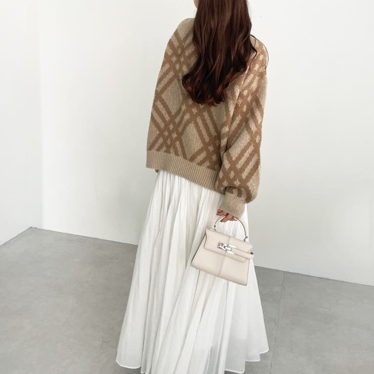 モヘアライクチェック柄ニットプルオーバー | GeeRA | 詳細画像7 