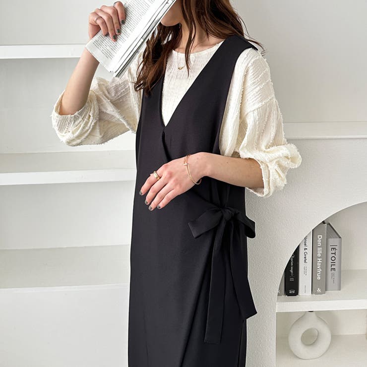 楽ちん！ウエストリボンラップオールインワン | GeeRA | 詳細画像5 