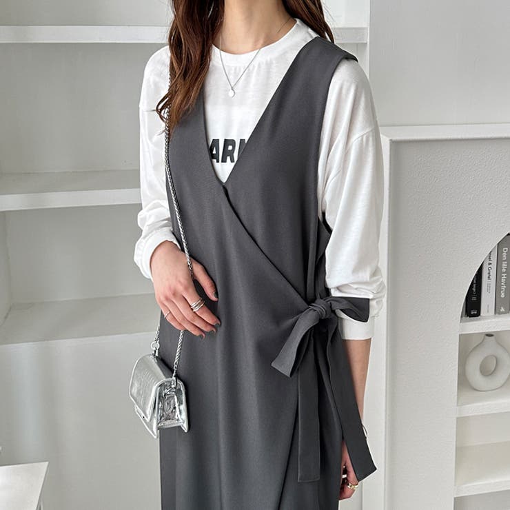 楽ちん！ウエストリボンラップオールインワン | GeeRA | 詳細画像8 