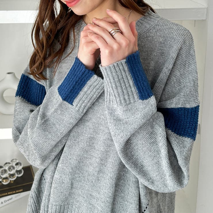 配色ラインニットプルオーバー | GeeRA | 詳細画像13 