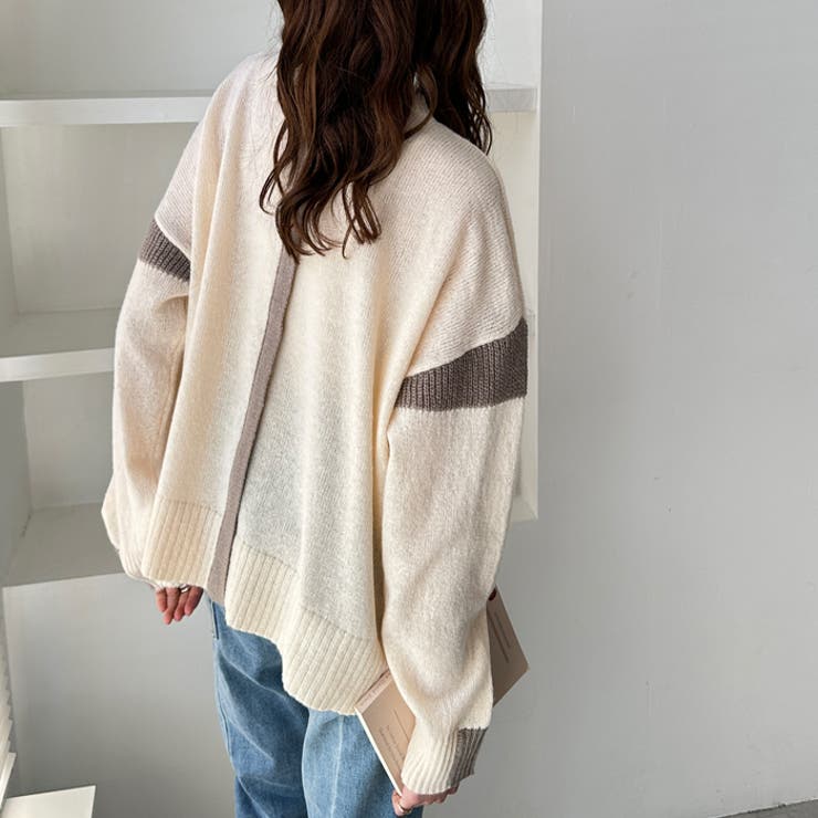 配色ラインニットプルオーバー | GeeRA | 詳細画像4 