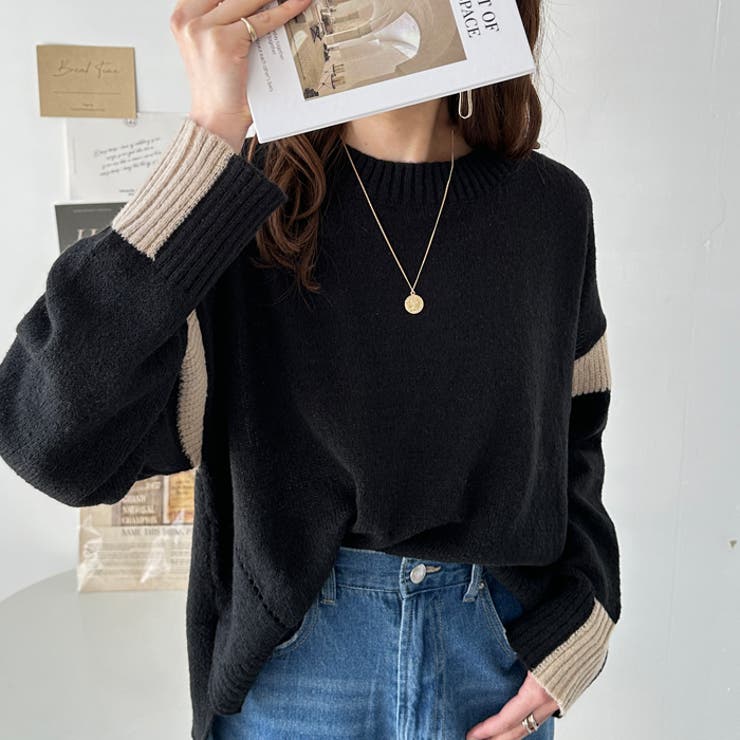 配色ラインニットプルオーバー | GeeRA | 詳細画像7 