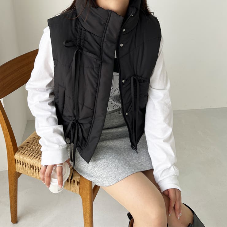 リボンフェイクダウンベスト | GeeRA | 詳細画像6 