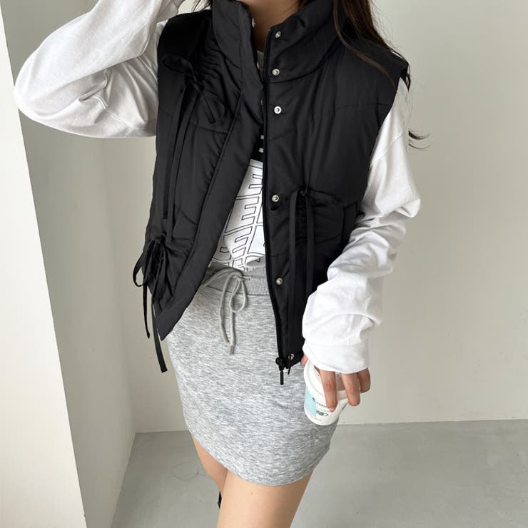 リボンフェイクダウンベスト | GeeRA | 詳細画像8 