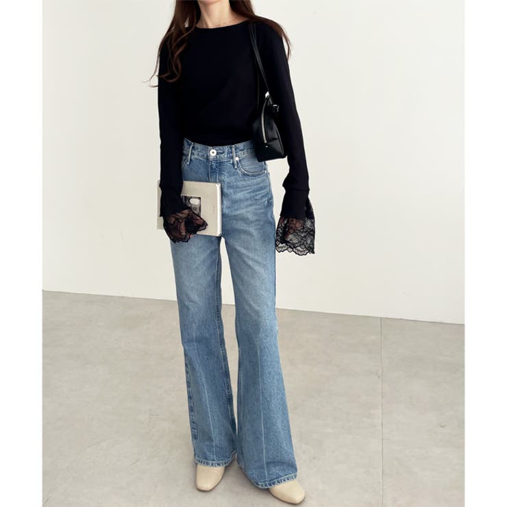 袖口レースボートネックリブカットソー | GeeRA | 詳細画像13 