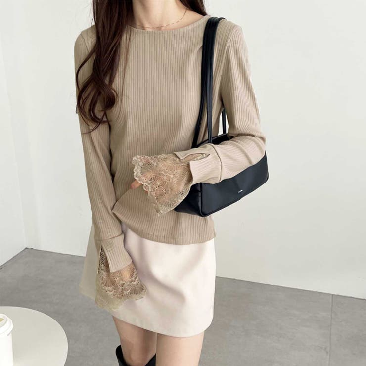 袖口レースボートネックリブカットソー | GeeRA | 詳細画像29 