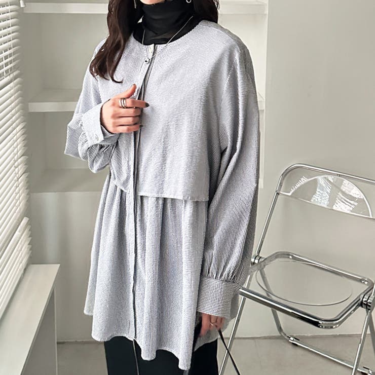 羽織りにもなる！ペプラムシャツチュニック | GeeRA | 詳細画像36 