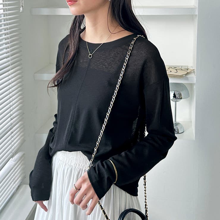 ブラック | 着回し自在！スラブシアートップス  | GeeRA