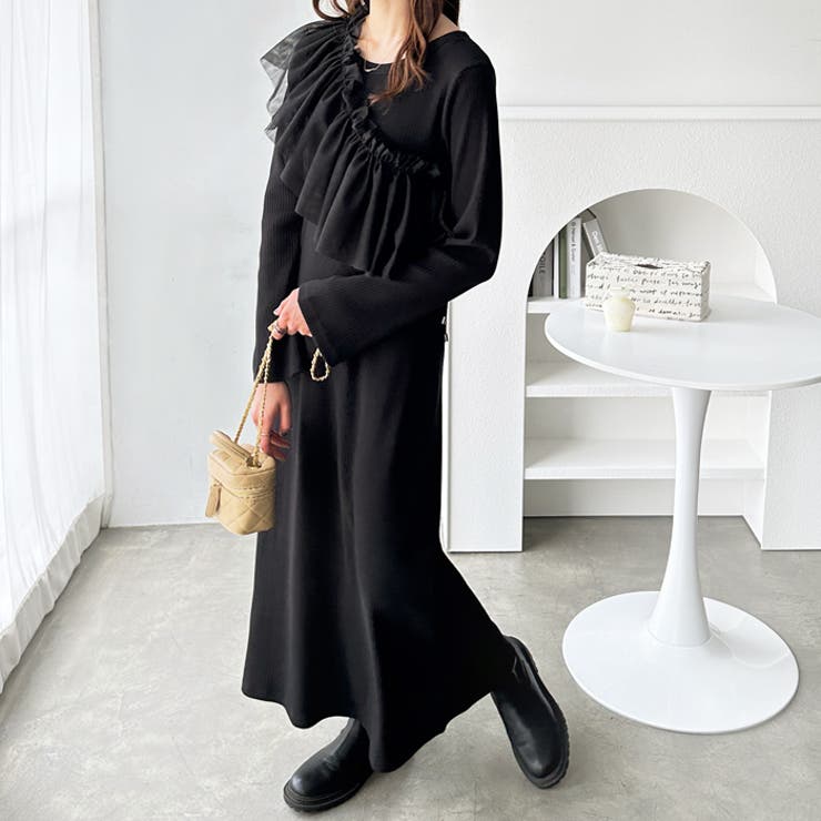 マルチフリルビスチェ＆リブワンピースセット | GeeRA | 詳細画像1 