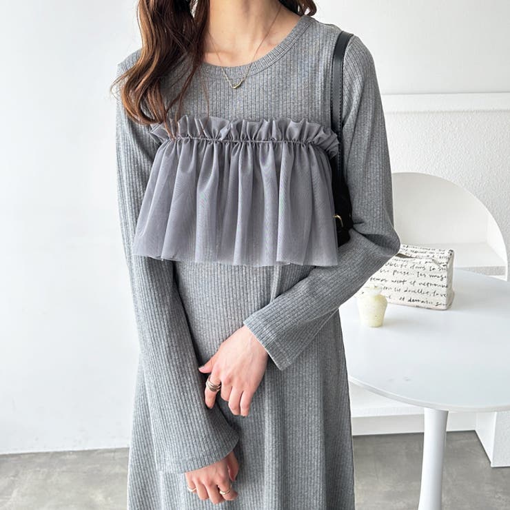 マルチフリルビスチェ＆リブワンピースセット | GeeRA | 詳細画像6 