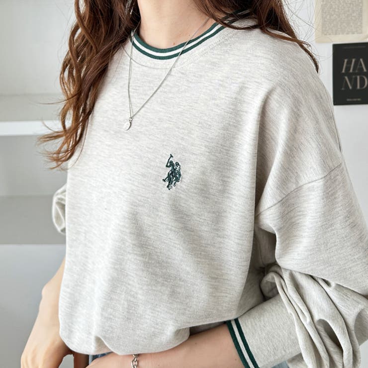 在庫確認 U．S． POLO ASSN．】配色ラインロンT[品番